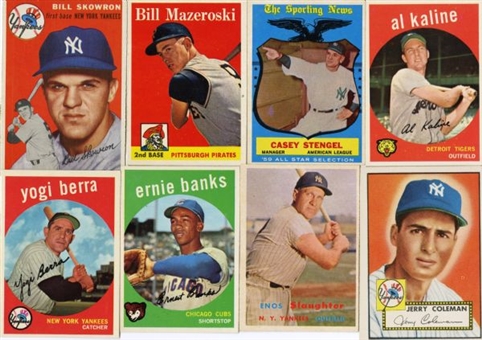 1952-1959 Topps Collection of 51 Cards with Stars
